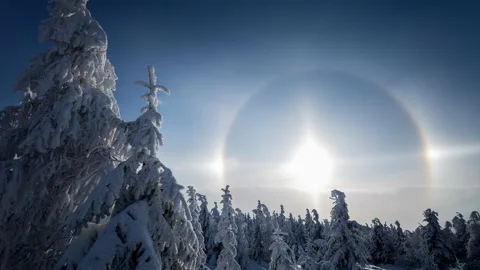 Winter Halo 4K Stock Footage 221354236