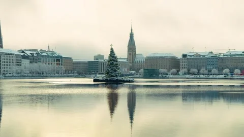 Winter in Hamburg Video stock 325745456