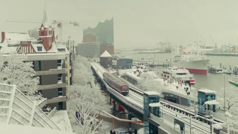 Winter in Hamburg Stock Footage 325745606