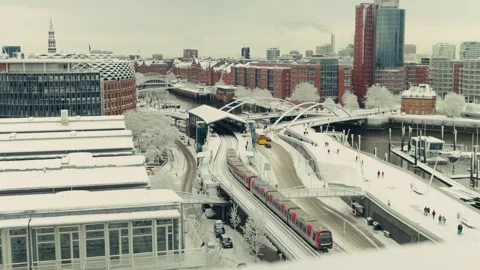 Winter in Hamburg Video stock 325745730