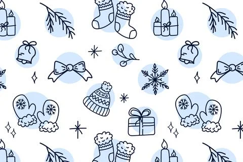 Winter hand drawing pattern. Stock Illustration