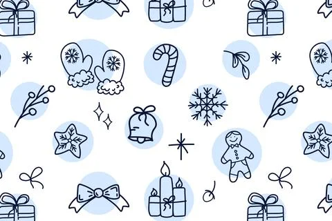 Winter hand drawing pattern Stock Illustration