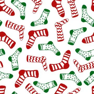 Winter hand drawn vector set. Hat, socks, mittens, envelope, letter, gift, gi イラスト素材