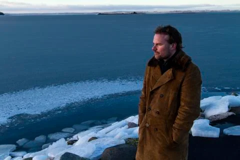 Winter harbor Stockfoto's