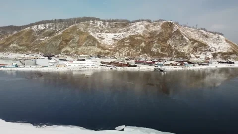 Winter harbour Baikal Stock Footage 170821069