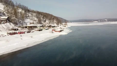 Winter harbour Baikal Stock Footage 170821087