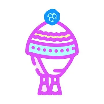 Winter hat cap color icon vector illustration イラスト素材