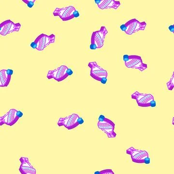 Winter hat cap isometric icon seamless pattern Illustrazione stock