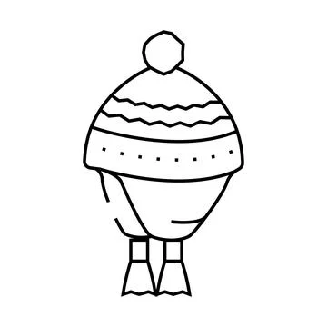 Winter hat cap line icon vector illustration イラスト素材