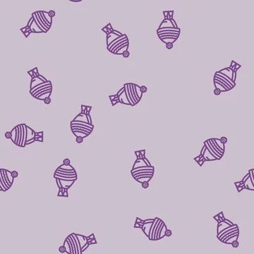 Winter hat cap line vector seamless pattern Illustrazione stock