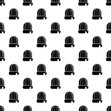 Winter hat cap pattern vector seamless Stock Illustration