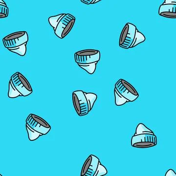 Winter hat cap vector seamless pattern Stock Illustration