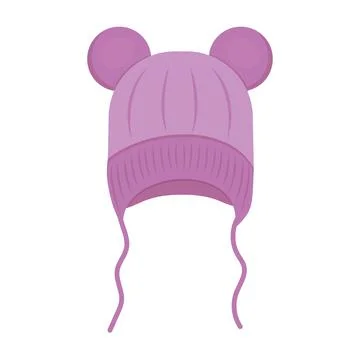 Winter hat, color isolated vector illustration in cartoon style Stock Illustration