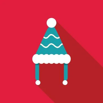 Winter hat with ear flaps and pompom celebrating christmas holidays Stock Illustration