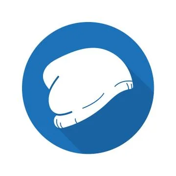 Winter hat flat design long shadow icon Stock Illustration