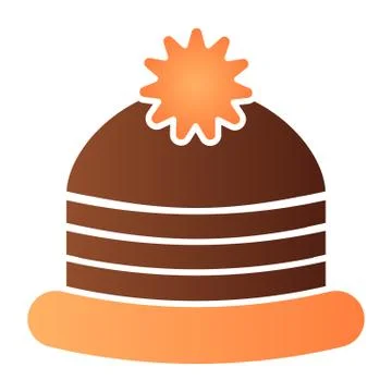 Winter hat flat icon. Winter cap color icons in trendy flat style. Warm headwear Stock Illustration