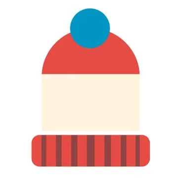 Winter hat flat illustration on white Stock Illustration