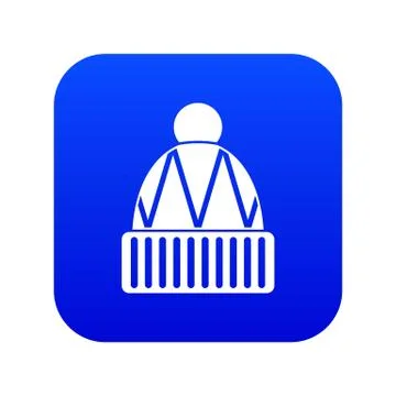 Winter hat icon digital blue Illustrazione stock