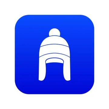 Winter hat icon digital blue Illustrazione stock