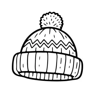 Winter hat icon doodle hand drawn. Outline line drawing clipart symbol. Vec.. Stock Illustration