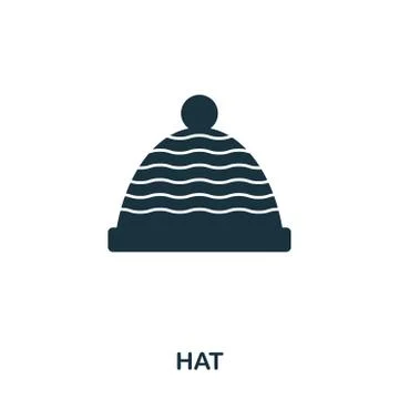 Winter Hat icon. Flat style icon design. UI. Illustration of hat icon. Pictog Stock Illustration