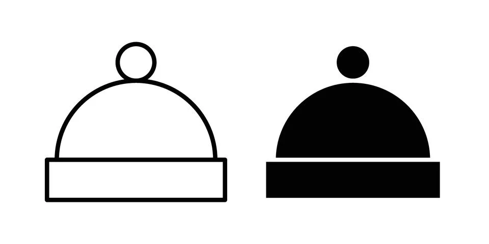 Winter hat icon pack with silhouette and stroke web icons Stock Illustration