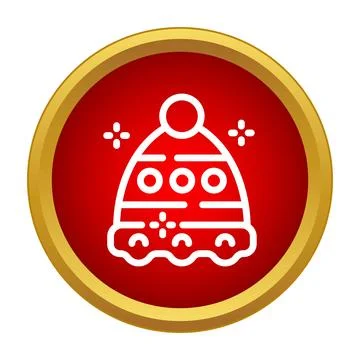 Winter hat icon representing cold weather clothing accessory Stock Illustration
