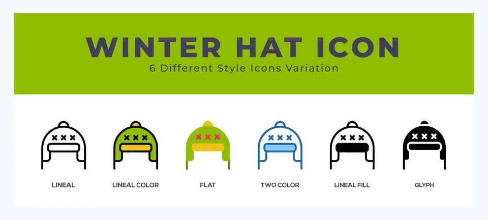 Winter hat icon set. Design elements for logo Illustrazione stock