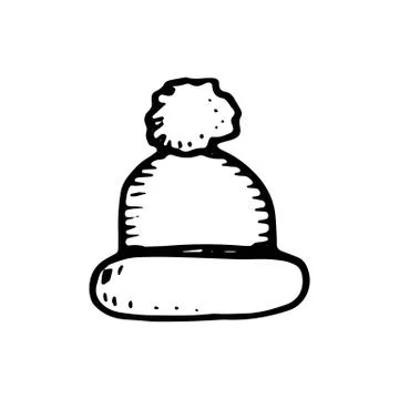 Winter hat icon. sketch isolated object Illustrazione stock