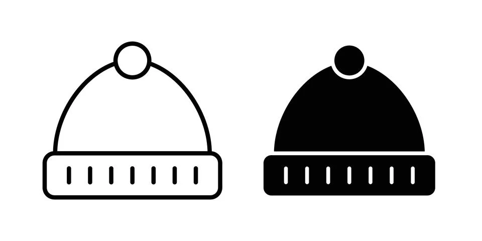 Winter hat icon vector, symbol, logo illustrations Stock Illustration
