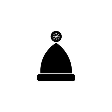 Winter hat icon on white background. Vector illustration. Illustrazione stock