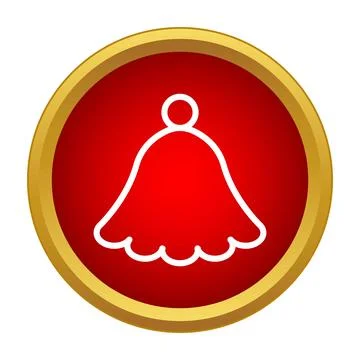 Winter hat line icon on red button Stock Illustration