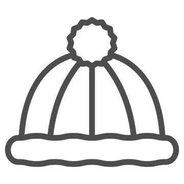 Winter hat line icon, World snowboard day concept, Winter snowboard cap sign on イラスト素材