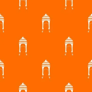 Winter hat pattern orange Illustrazione stock