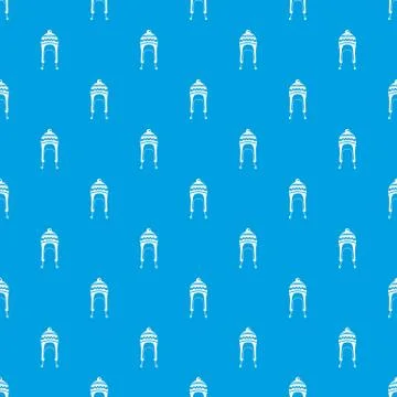 Winter hat pattern seamless blue Illustrazione stock