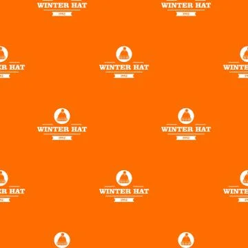 Winter hat pattern vector orange Illustrazione stock
