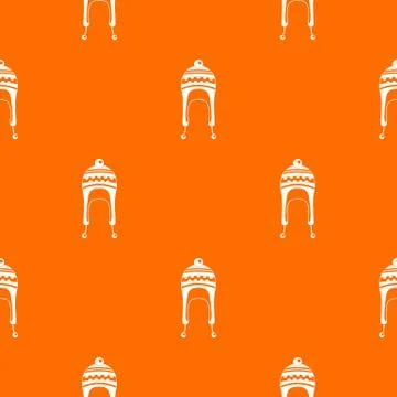 Winter hat pattern vector orange Illustrazione stock