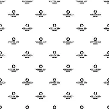 Winter hat pattern vector seamless Stock Illustration
