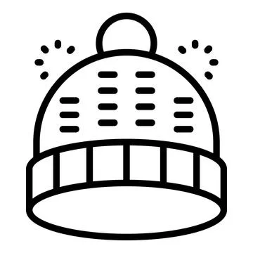 Winter hat with pompom keeping head warm during cold season Stock Illustration