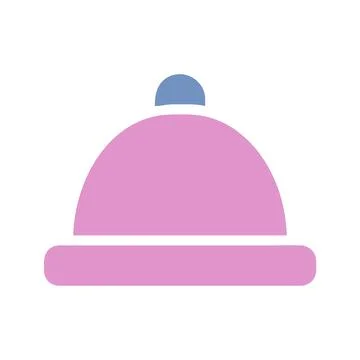 Winter hat with pompom in pink and blue color design Stock Illustration