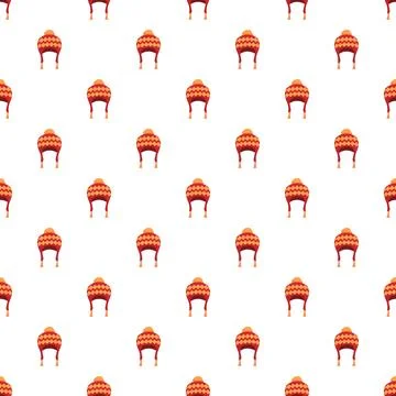 Winter hat seamless pattern creating warm apparel background 스톡 일러스트