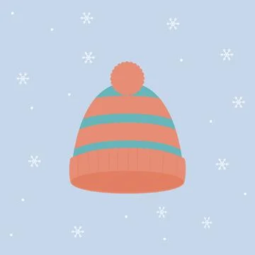 Winter hat. Warm hat. Winter accessories Flat vector illistration Stock Illustration