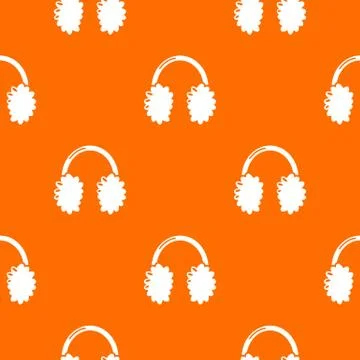 Winter headphones pattern orange Illustrazione stock