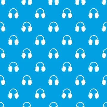 Winter headphones pattern vector seamless blue Stockillustratie