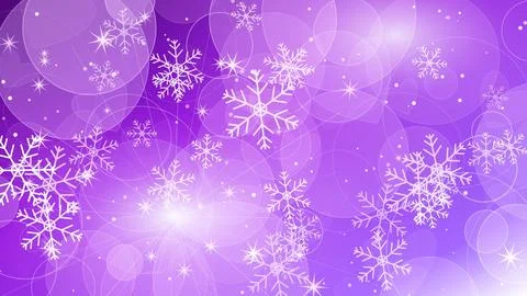 Winter Hearts Snowflake Bokeh with Smooth violet Gradient Flow Backdrop. Stock Illustration