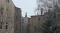Winter with heavy snow in urban backstreet area HD Footage