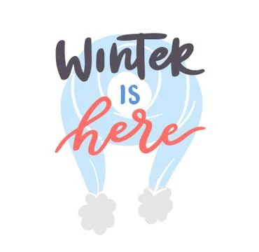 Winter Hello logo vector badge text letters motivation welcome wintertime Stock Illustration