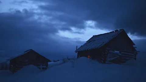 Winter in high mountains Stock Footage 82535815