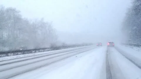 Winter highway in 1080p Stock Footage 20268675