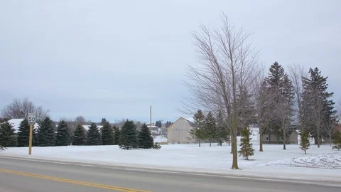 Winter Highway And Trees Видео 107012588